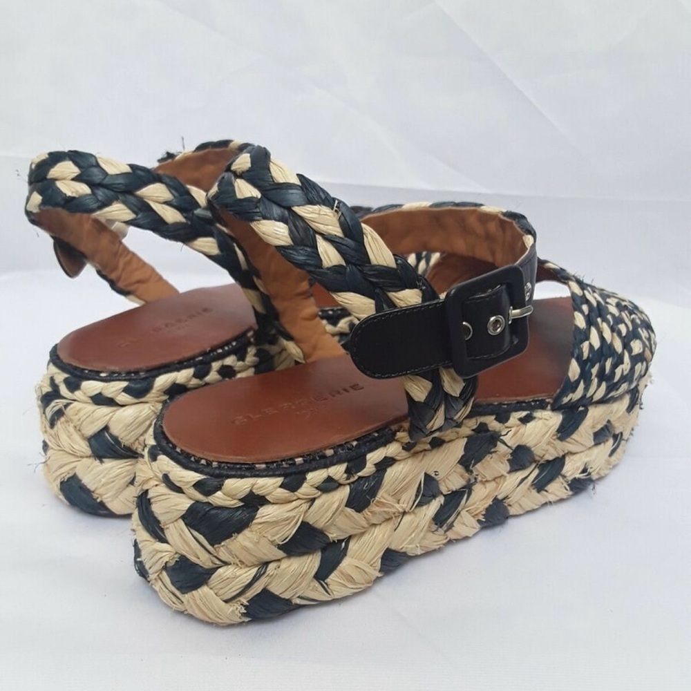 Authentic CLERGERIE Raffia Platform Sandals Size 36 - Picture 2 of 5